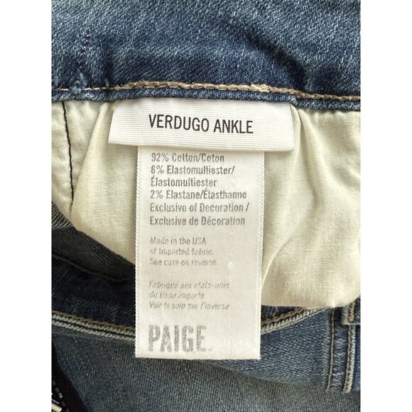 PAIGE Verdugo Embellished Tuxedo Stripe Skinny Jeans size 28 - Picture 7 of 10